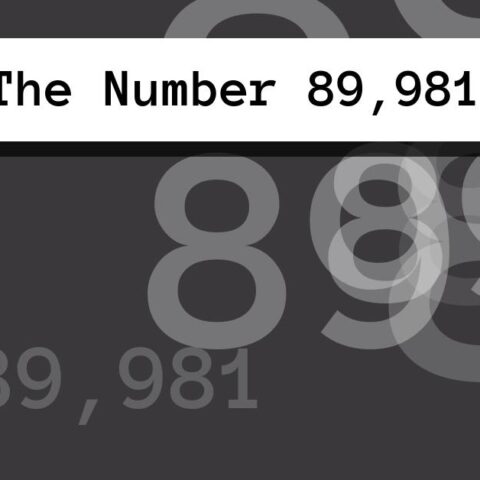 About The Number 89,981