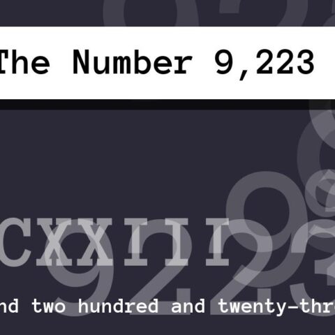 About The Number 9,223