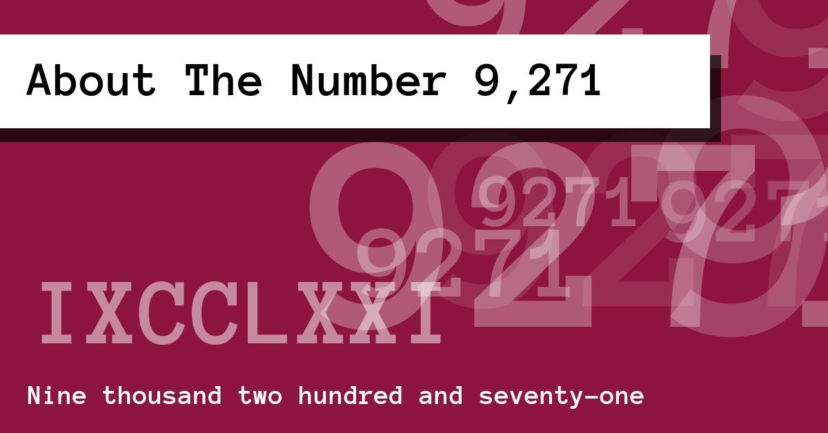 About The Number 9,271