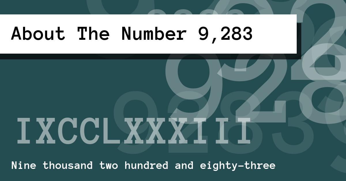 About The Number 9,283