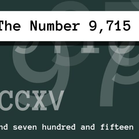 About The Number 9,715