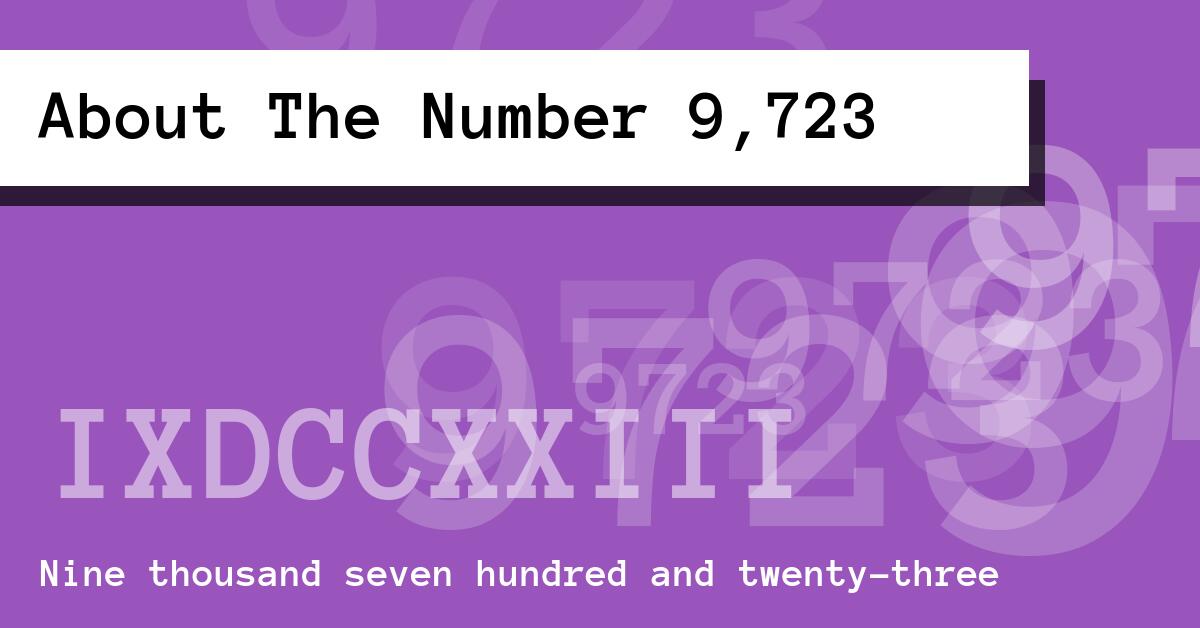 About The Number 9,723