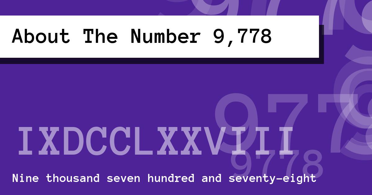 About The Number 9,778