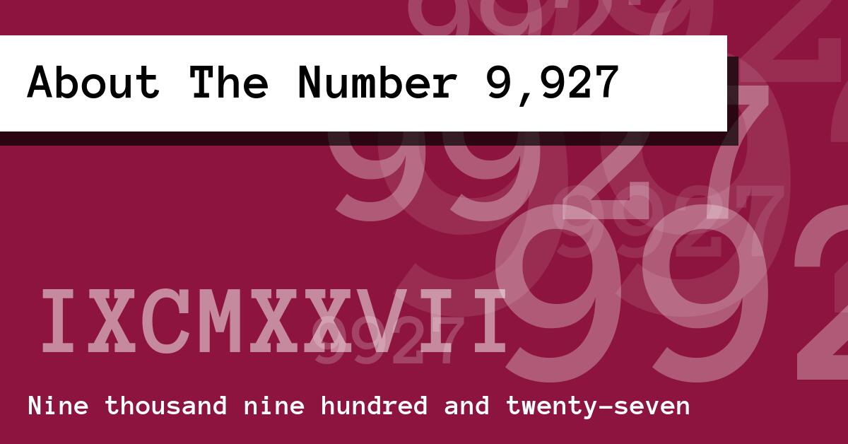About The Number 9,927