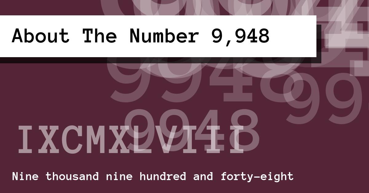 About The Number 9,948