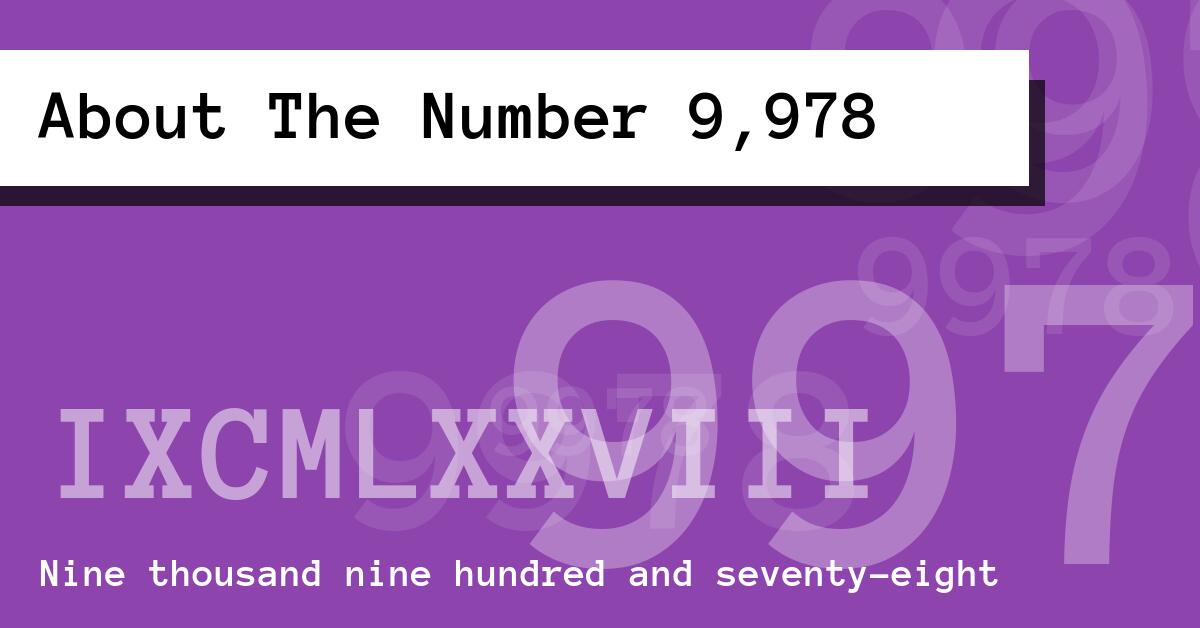 About The Number 9,978