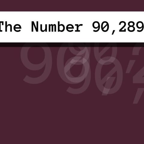 About The Number 90,289