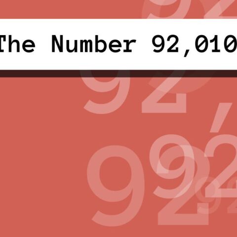 About The Number 92,010