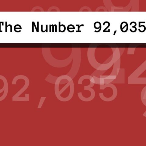 About The Number 92,035