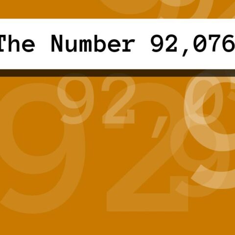 About The Number 92,076