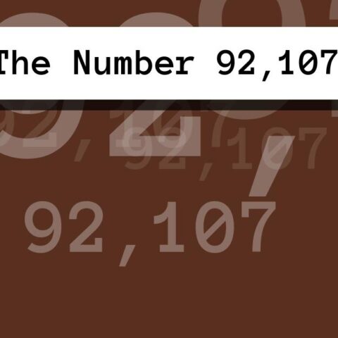 About The Number 92,107