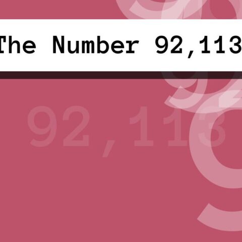 About The Number 92,113