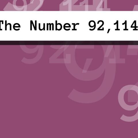 About The Number 92,114