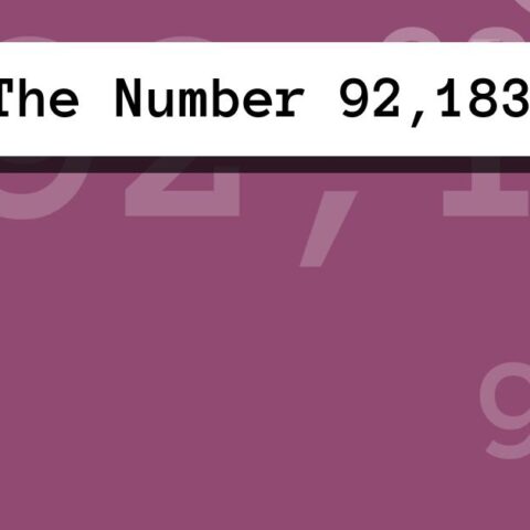 About The Number 92,183