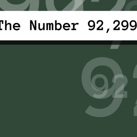 About The Number 92,299