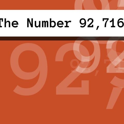About The Number 92,716