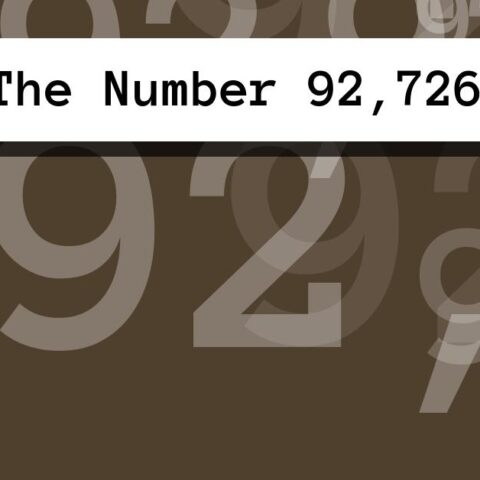 About The Number 92,726