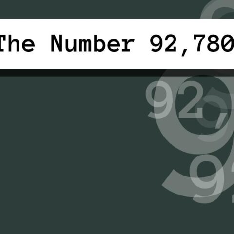 About The Number 92,780