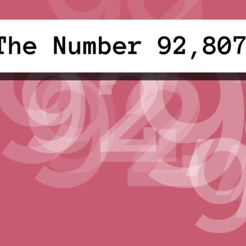 About The Number 92,807