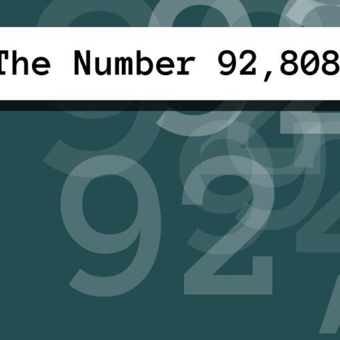 About The Number 92,808