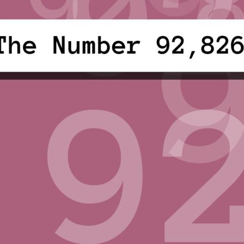 About The Number 92,826