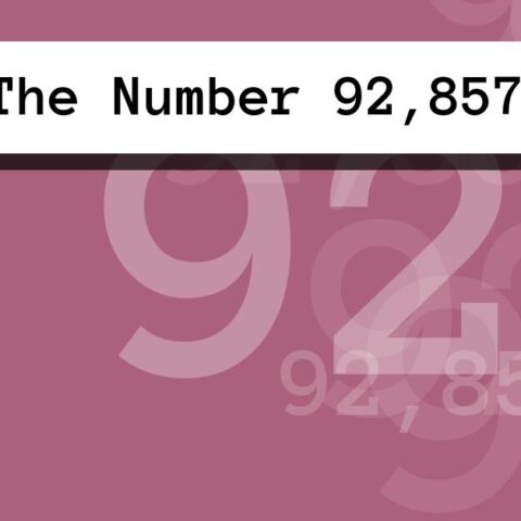 About The Number 92,857