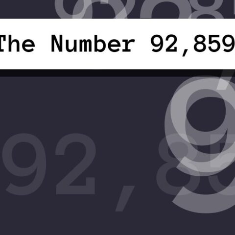 About The Number 92,859