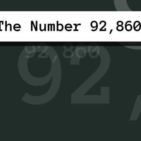 About The Number 92,860