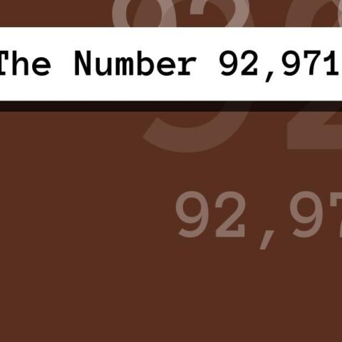 About The Number 92,971
