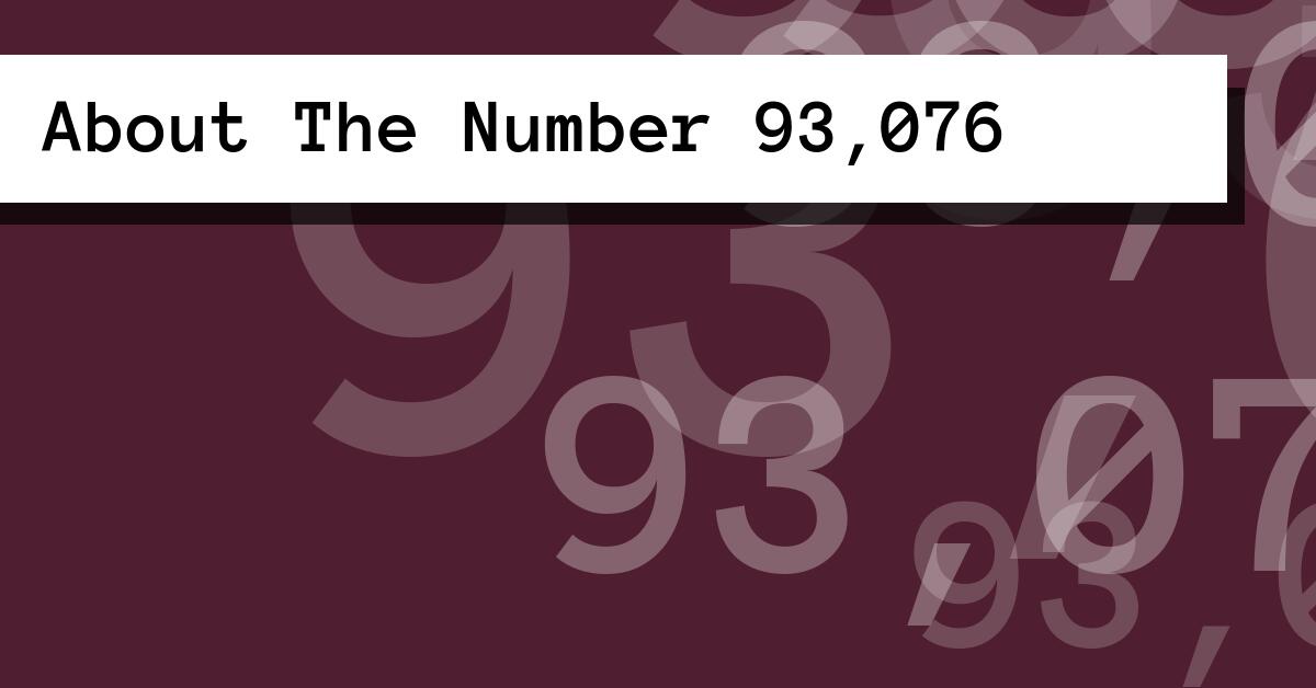 About The Number 93,076