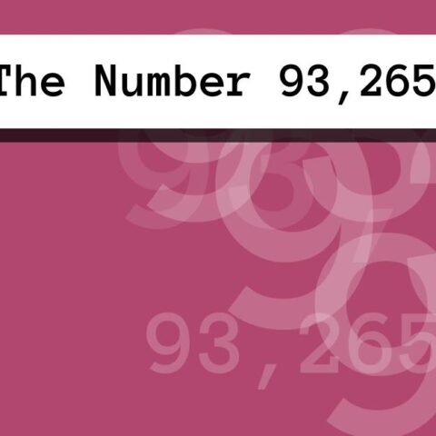 About The Number 93,265