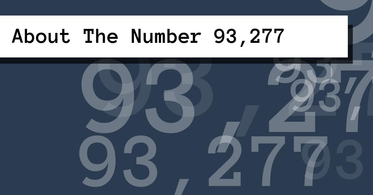 About The Number 93,277