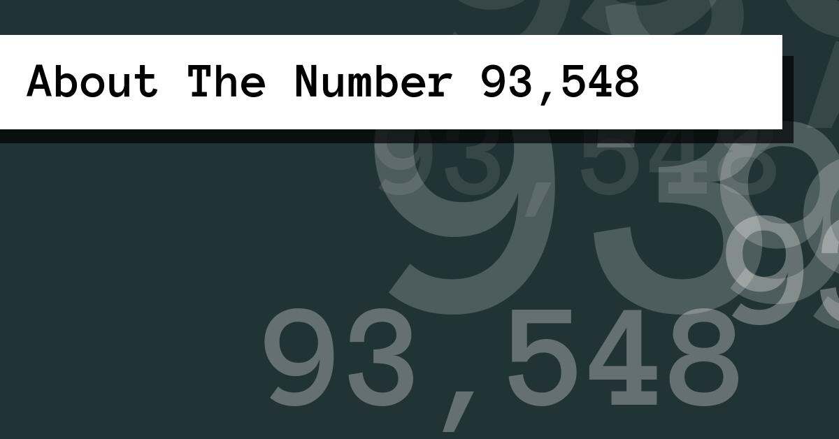 About The Number 93,548