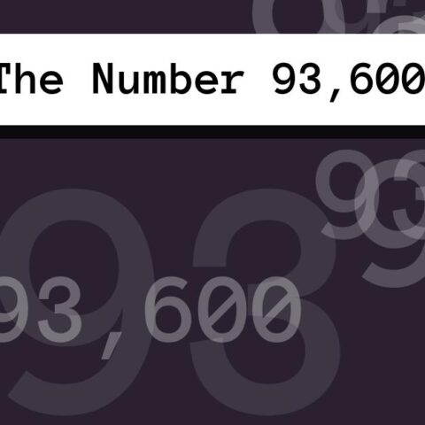 About The Number 93,600
