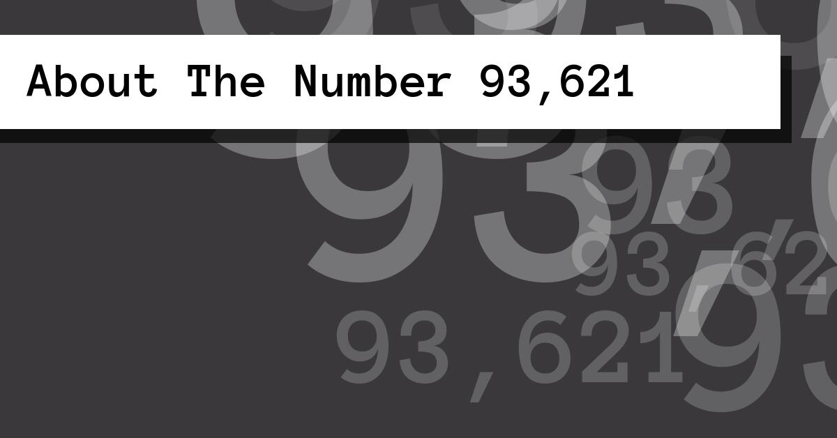 About The Number 93,621