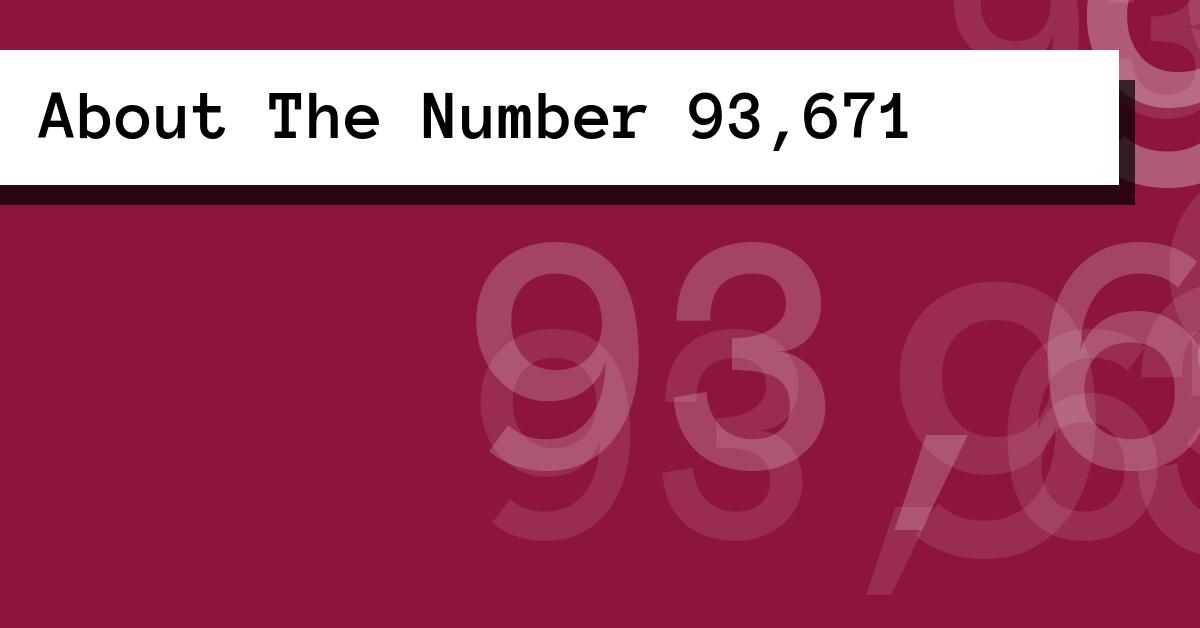 About The Number 93,671