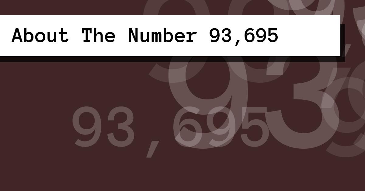 About The Number 93,695