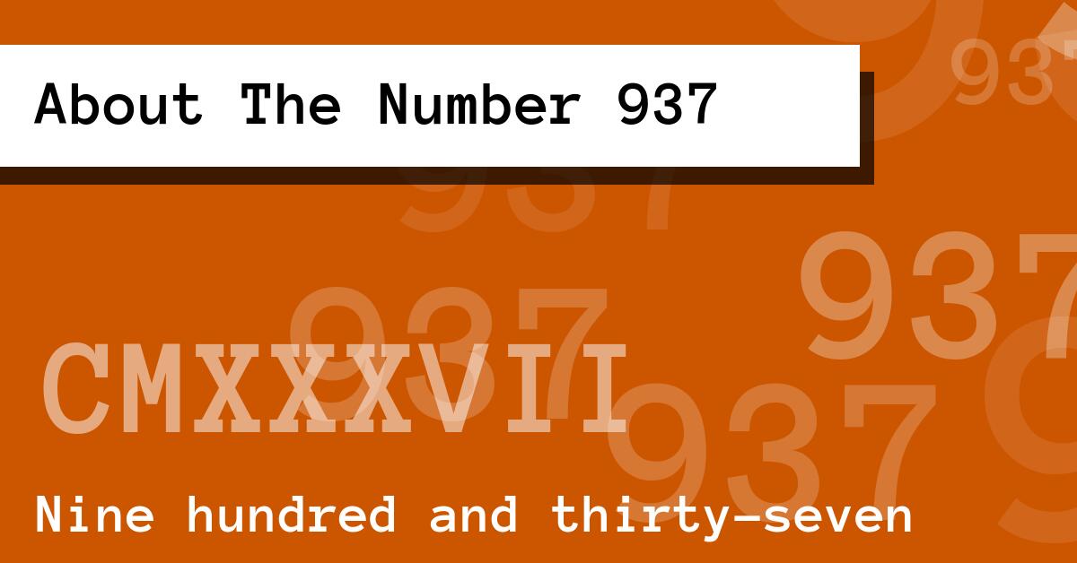 About The Number 937