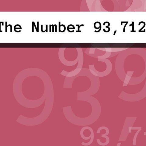 About The Number 93,712