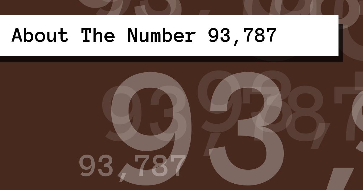 About The Number 93,787