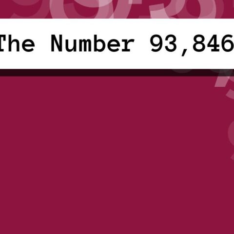About The Number 93,846
