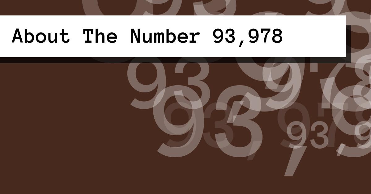 About The Number 93,978