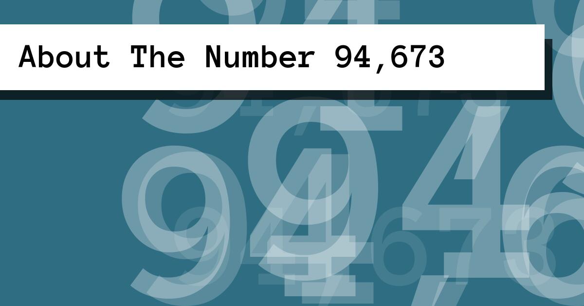 About The Number 94,673