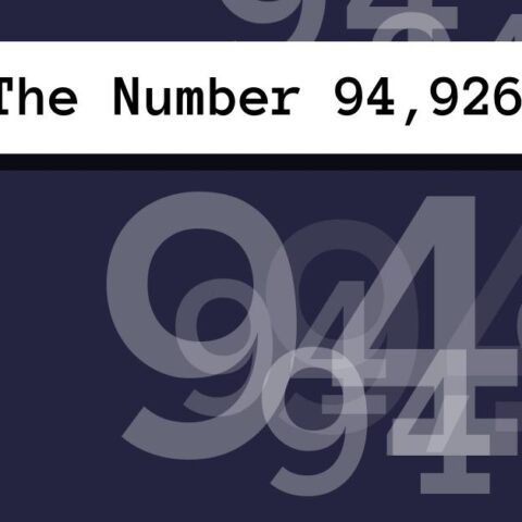 About The Number 94,926