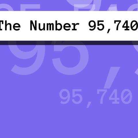 About The Number 95,740