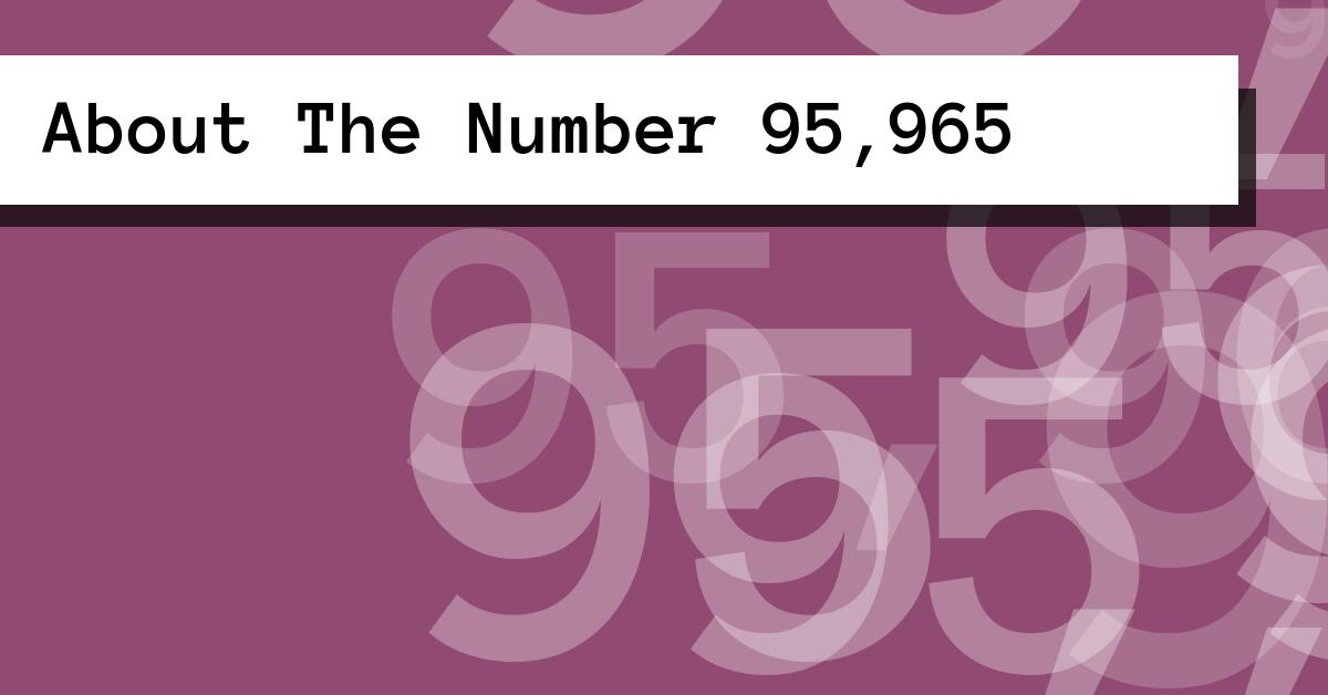 About The Number 95,965