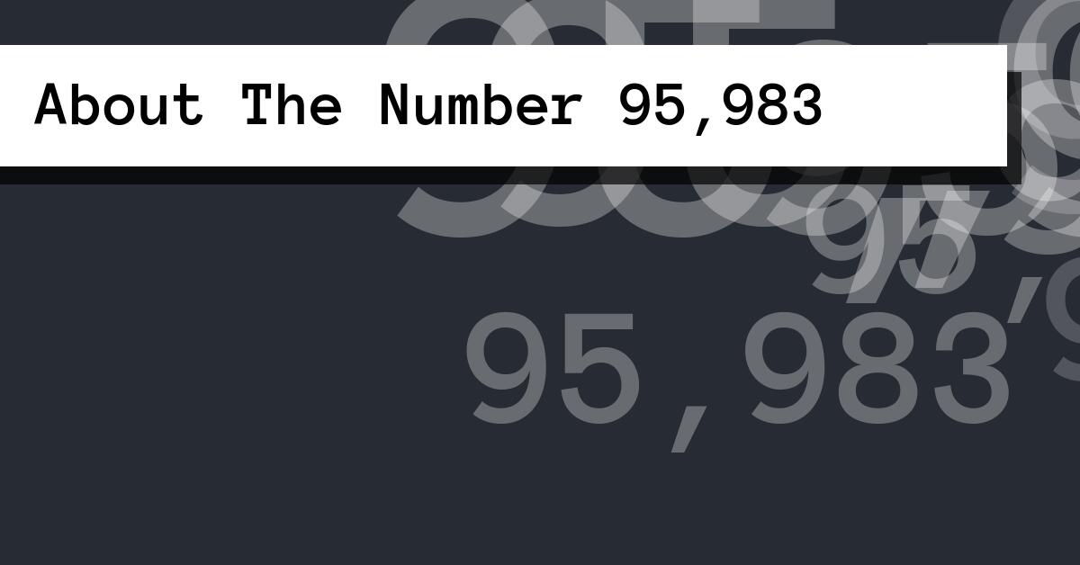 About The Number 95,983