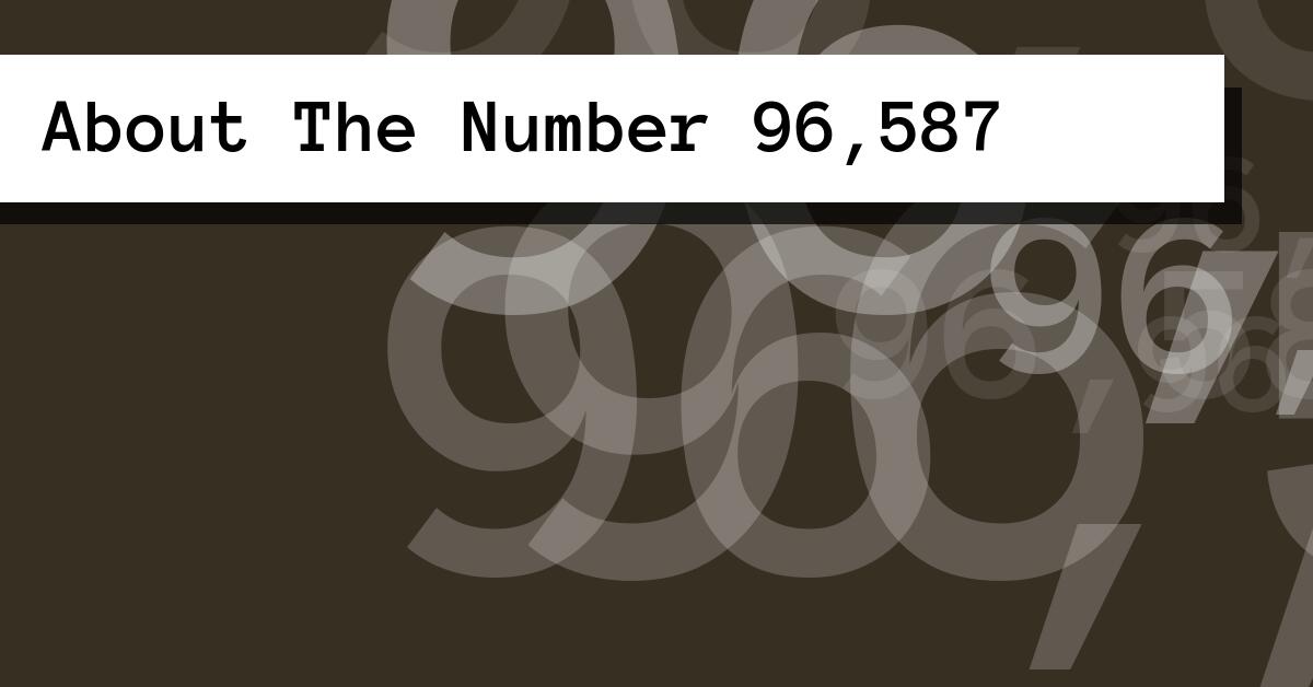 About The Number 96,587