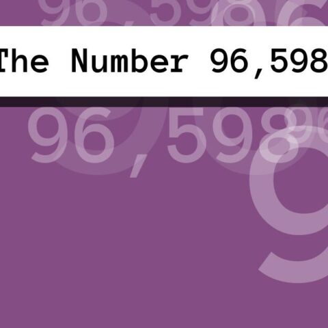 About The Number 96,598