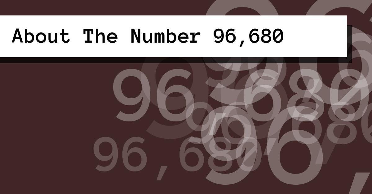 About The Number 96,680